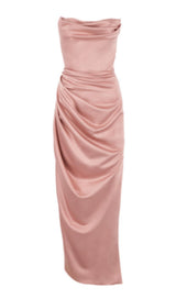 BLUSH SATIN STRAPLESS GOWN