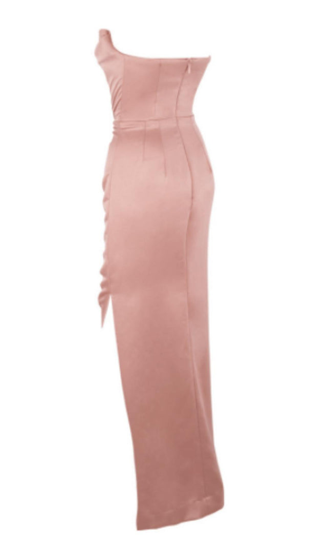 AIIZIE BLUSH SATIN STRAPLESS GOWN - product image