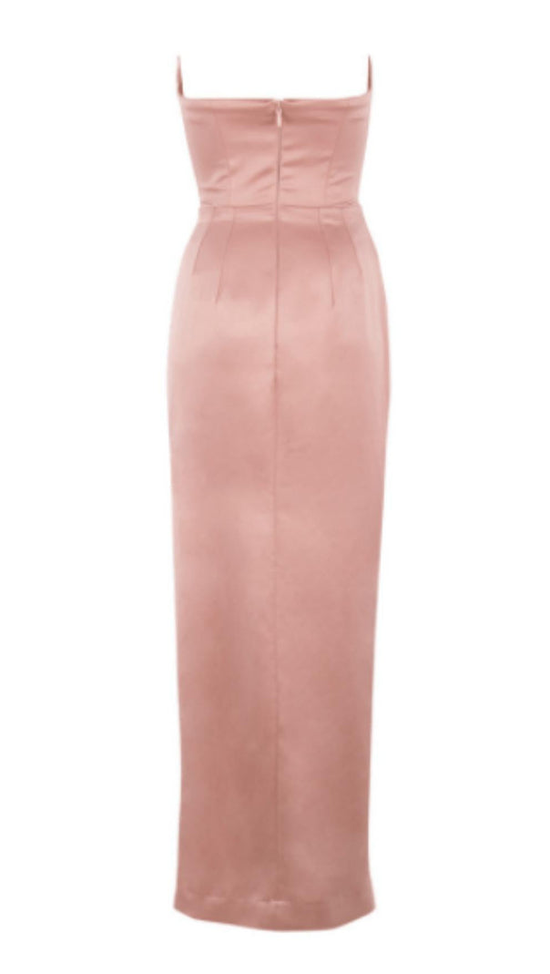 AIIZIE BLUSH SATIN STRAPLESS GOWN - product image