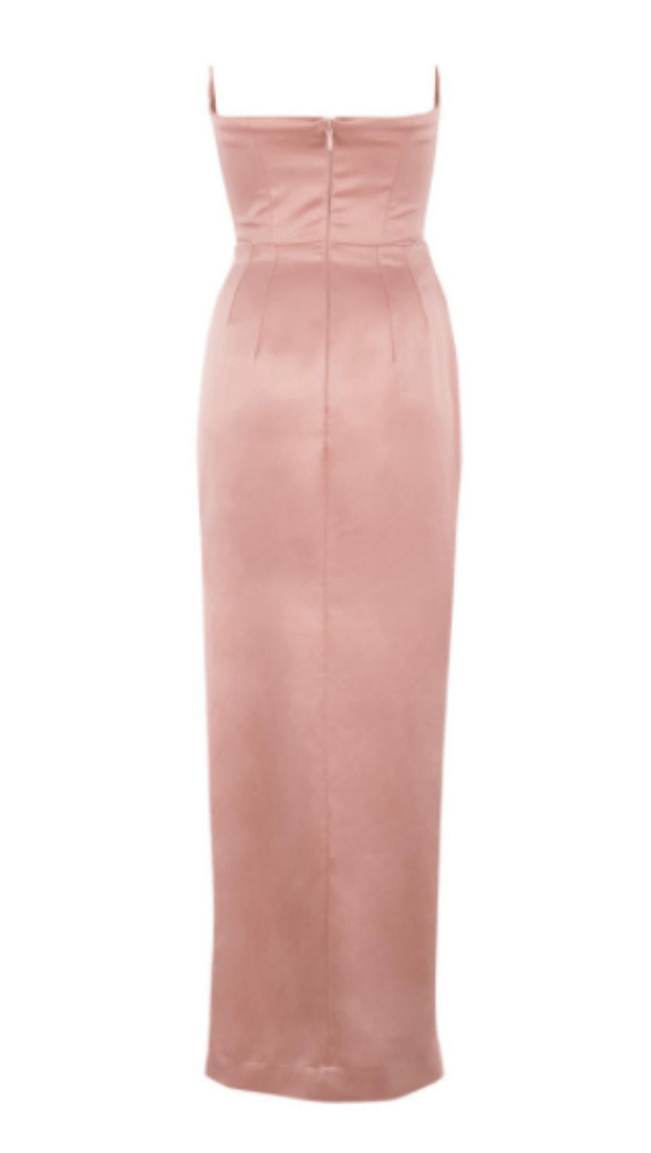 TRÄGERLOSES KLEID AUS ROSA SATIN