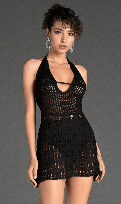 Contaki V-Neck Knit Mini Dress