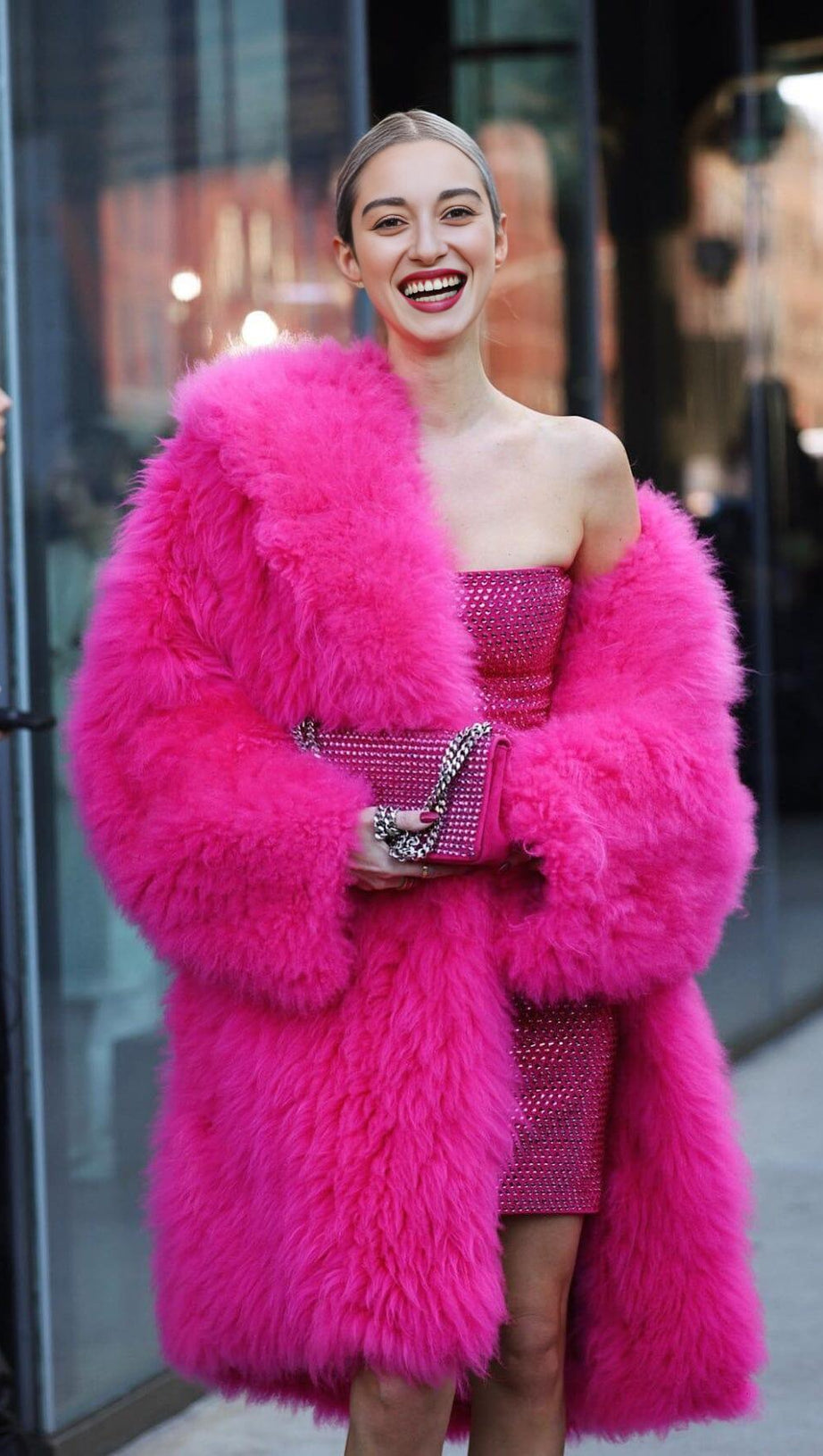 SEQUIN BANDEAU MINI DRESS IN DEEP CRIMSON
