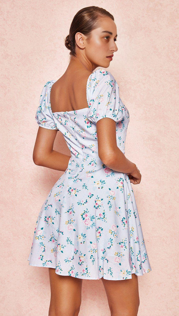 AIIZIE BLUE FLORAL MINI SUNDRESS - product image