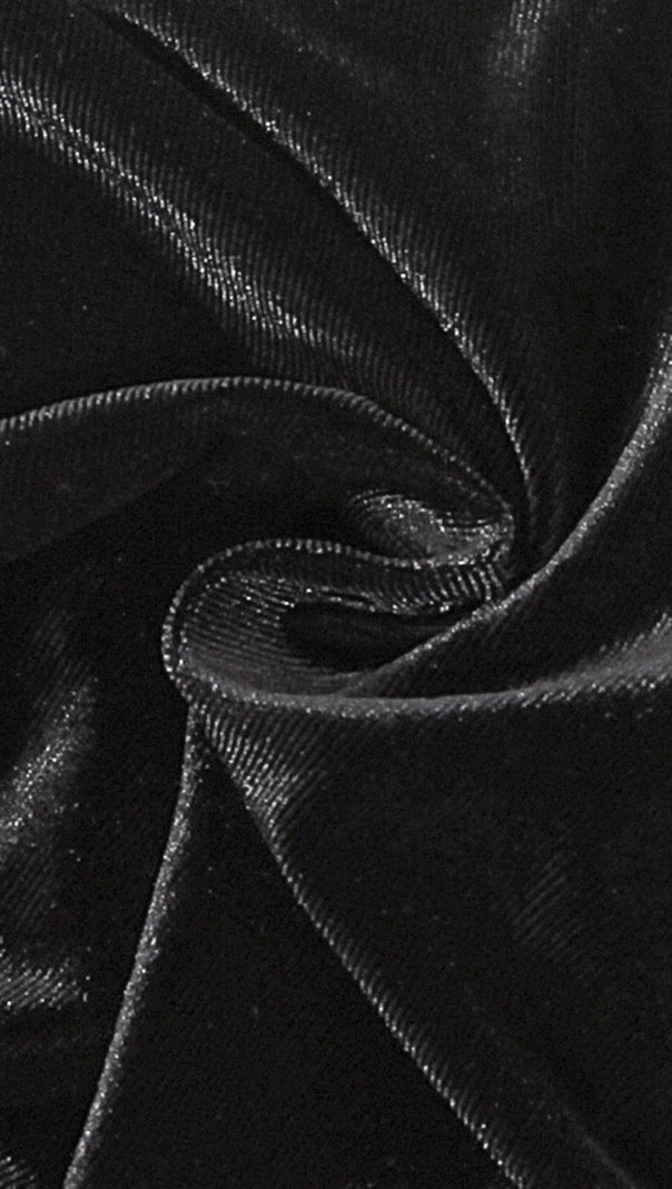 Velvet Puff Sleeve Corset in Black
