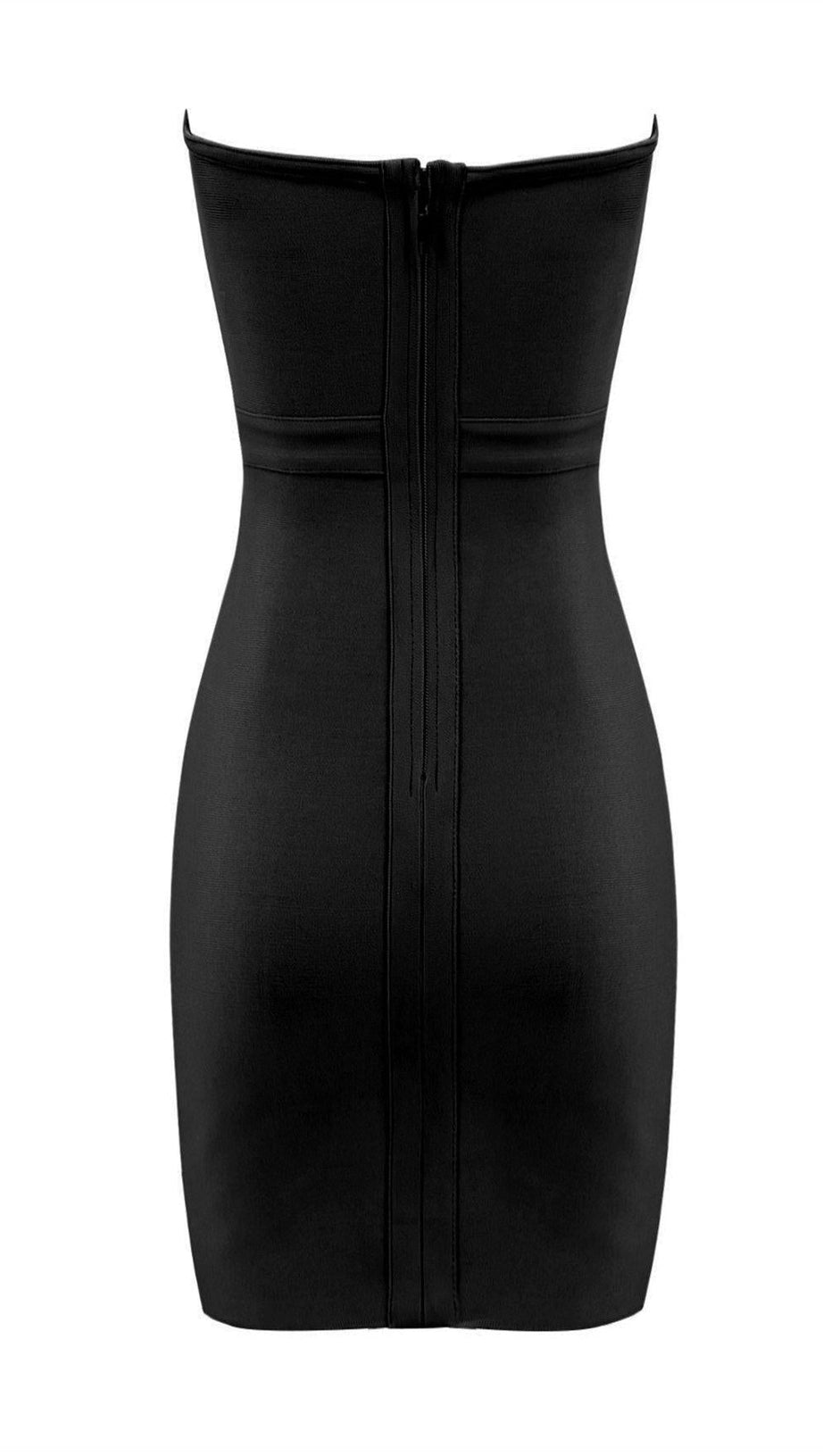 SCHWARZES MINIKLEID MIT TRÄGERN