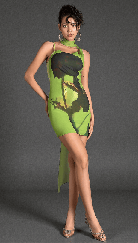 Anastili Minikleid mit Neckholder-Print