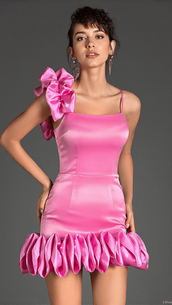 AIIZIE FILIPPOS STRAP RUFFLE EMBELLISHED MINI DRESS - product image