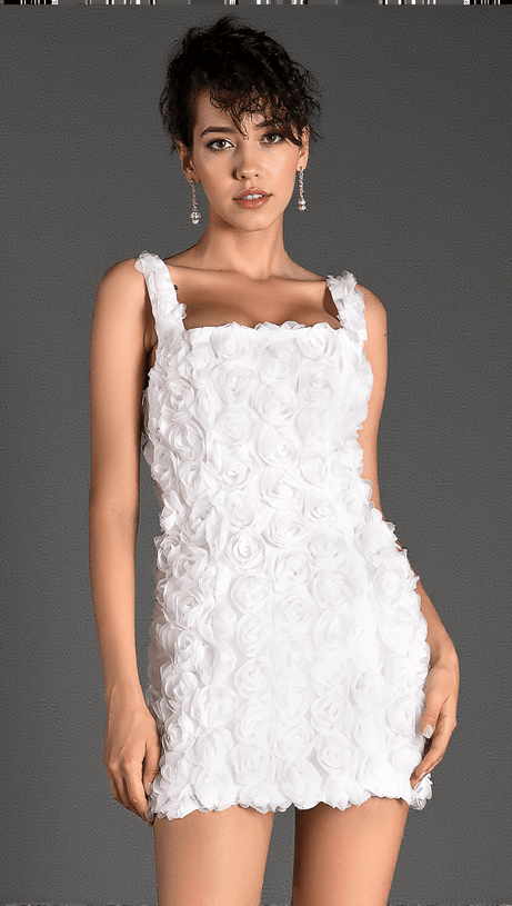 ROSSILIS FLORAL STRAP MINI DRESS