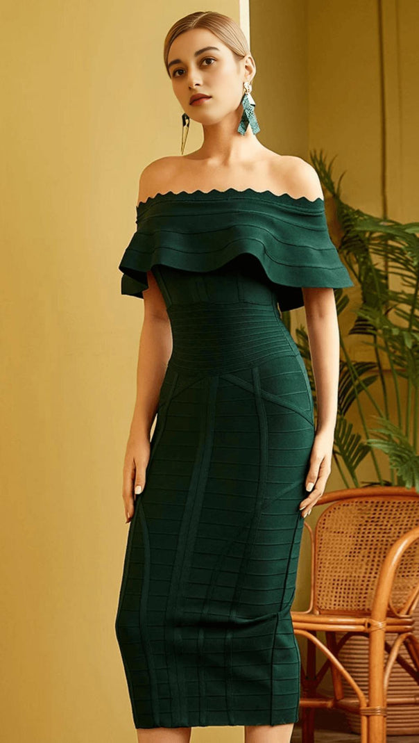 AIIZIE SHOULDER KNEE-LENGTH DRESS - product image