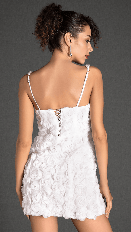 ROSSILIS FLORAL STRAP MINI DRESS