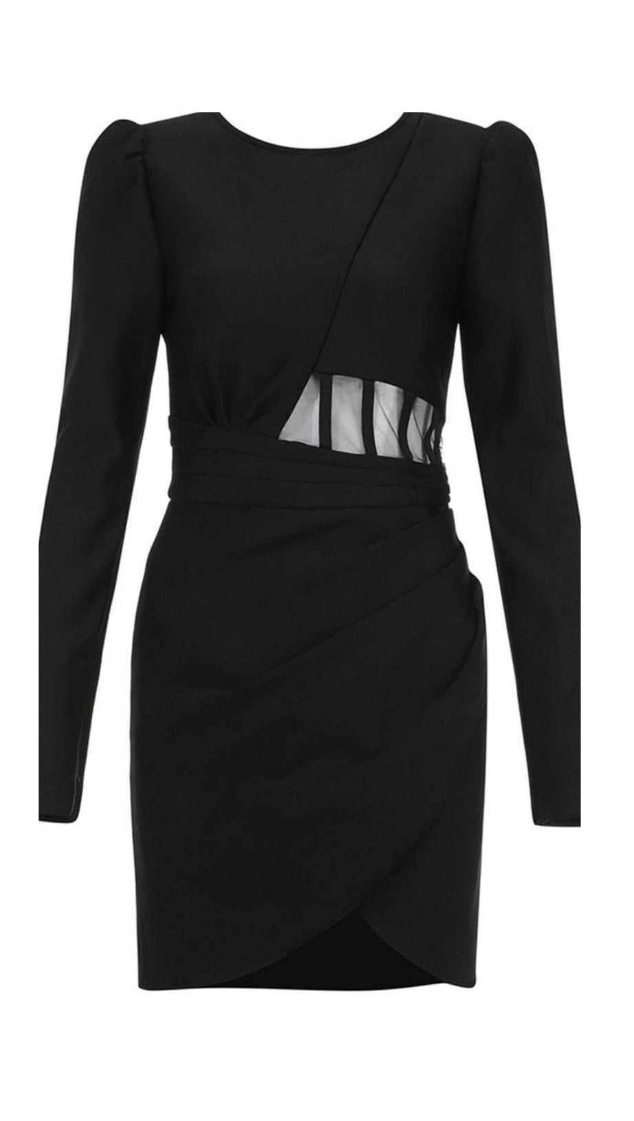 SCHWARZES MESH-BANDAGE-KLEID 