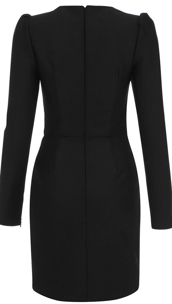 AIIZIE BLACK MESH BANDAGE DRESS - product image