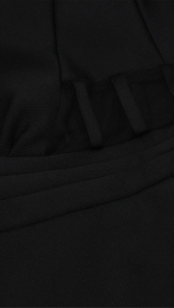 AIIZIE BLACK MESH BANDAGE DRESS - product image