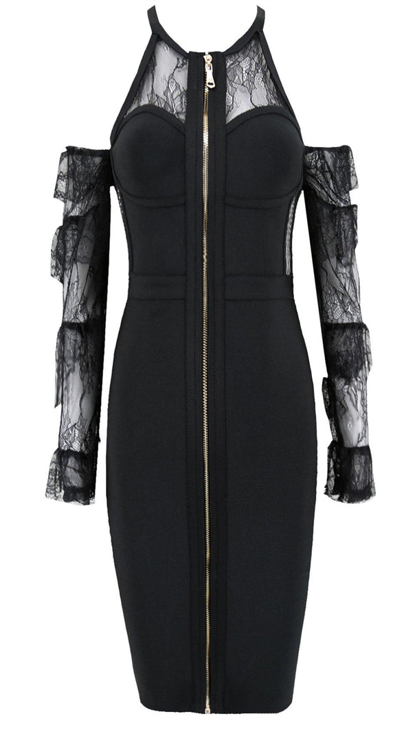 AIIZIE BLACK LACE SHEATH DRESS - product image