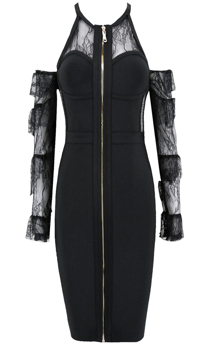 BLACK LACE SHEATH DRESS