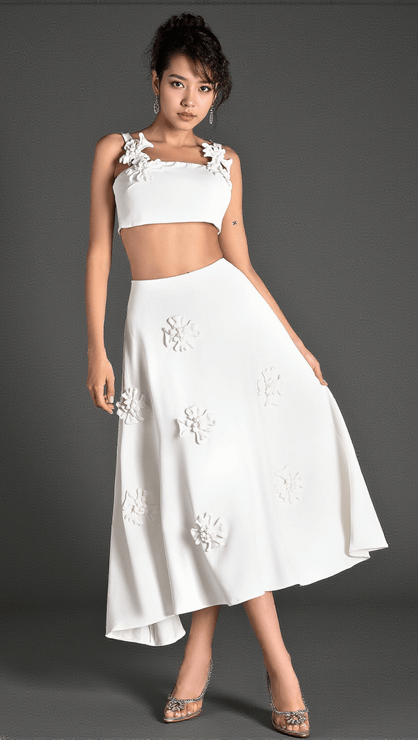 AIIZIE MATTIDES 3D FLOWER RUCHED 2 PIECE SET - product image