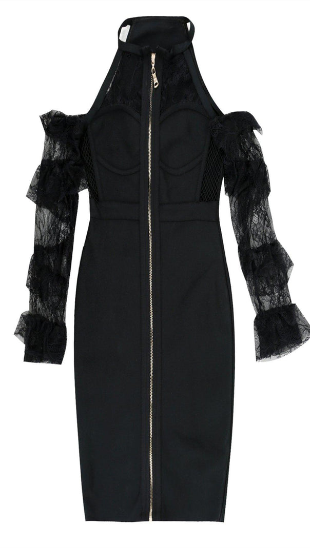 AIIZIE BLACK LACE SHEATH DRESS - product image