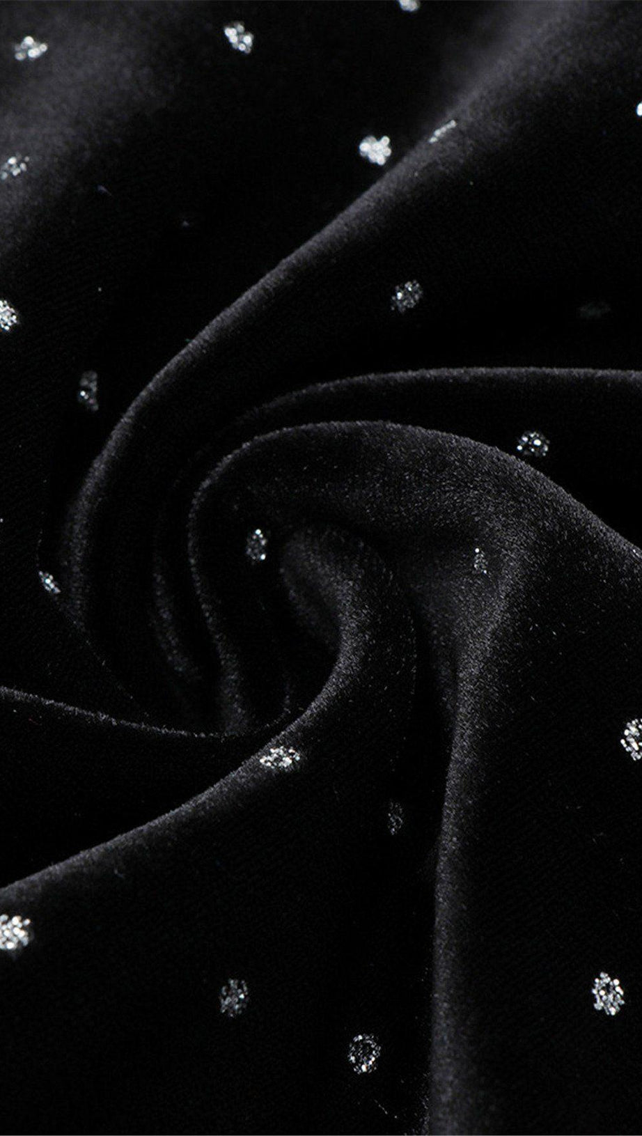 DRAPIERTES SPITZEN-SMOKINGKLEID IN SCHWARZ