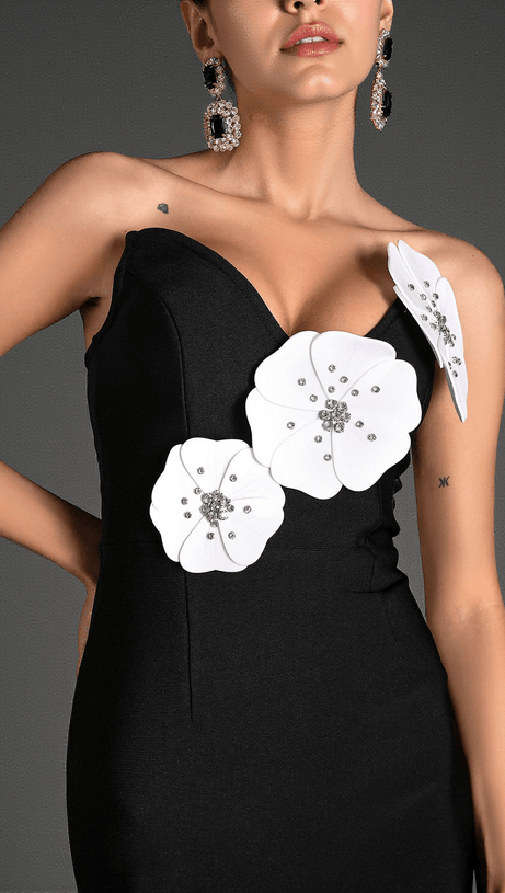 EFTICHIS OFF SHOULDER FLOWER MAXI DRESS