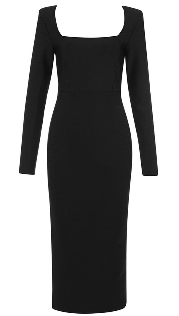 AIIZIE BLACK BANDAGE DRESS - product image