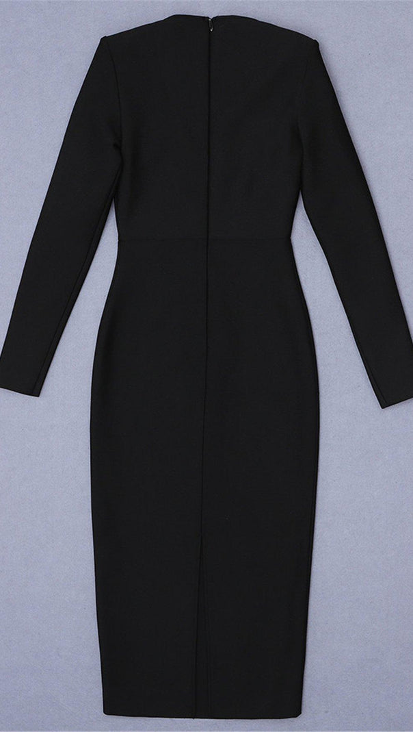 AIIZIE BLACK BANDAGE DRESS - product image
