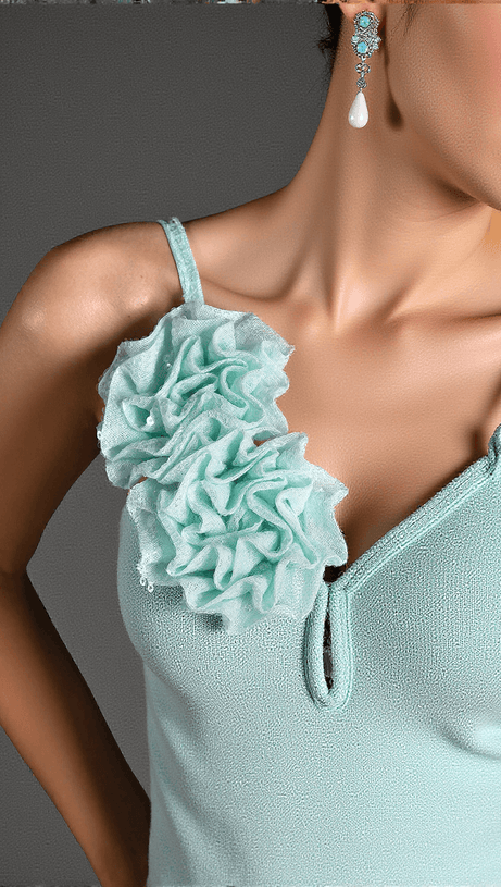 SOPHOCLES STRAP FLOWER SEQUIN MAXI DRESS