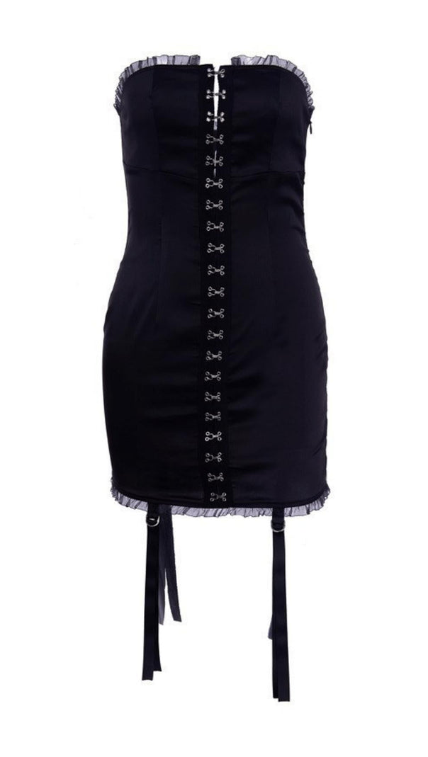 AIIZIE LACE EDGE IN THE NET RED DRESS - product image