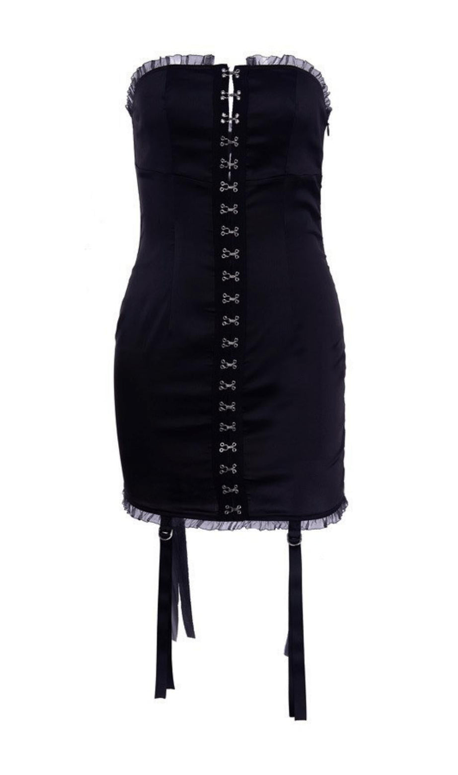 Spitzenkante im Netzrotkleid