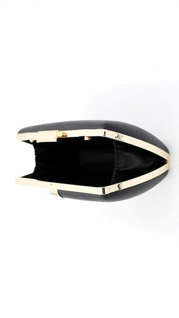 AIIZIE BLACK AND WHITE STITCHING DINNER BAG - product image