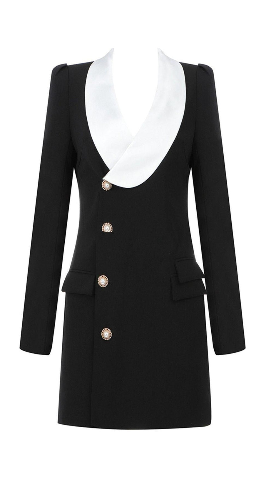 SCHWARZ-WEISSES BLAZERKLEID