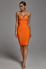 BANDAGE MINI DRESS -ORANGE