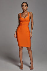 BANDAGE MINI DRESS -ORANGE