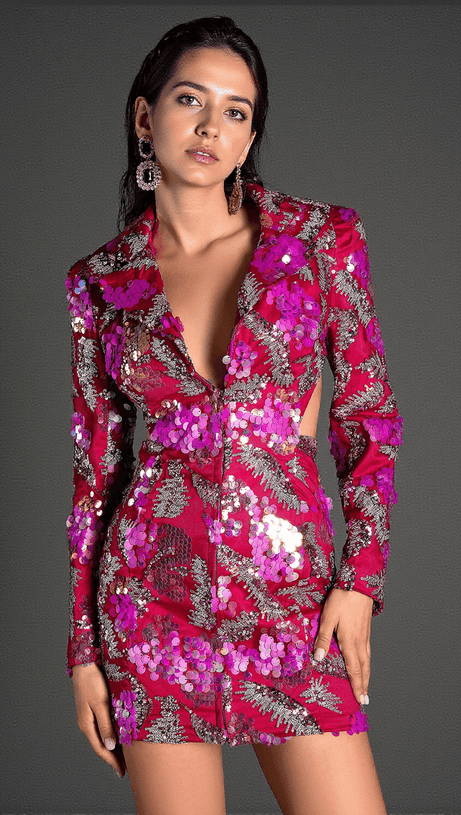 KANELELI CUTOUT SEQUIN MINI DRESS