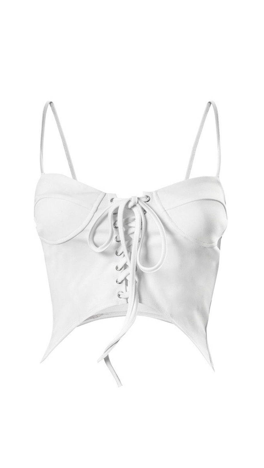Rückenfreies Tanktop mit Schnürung.