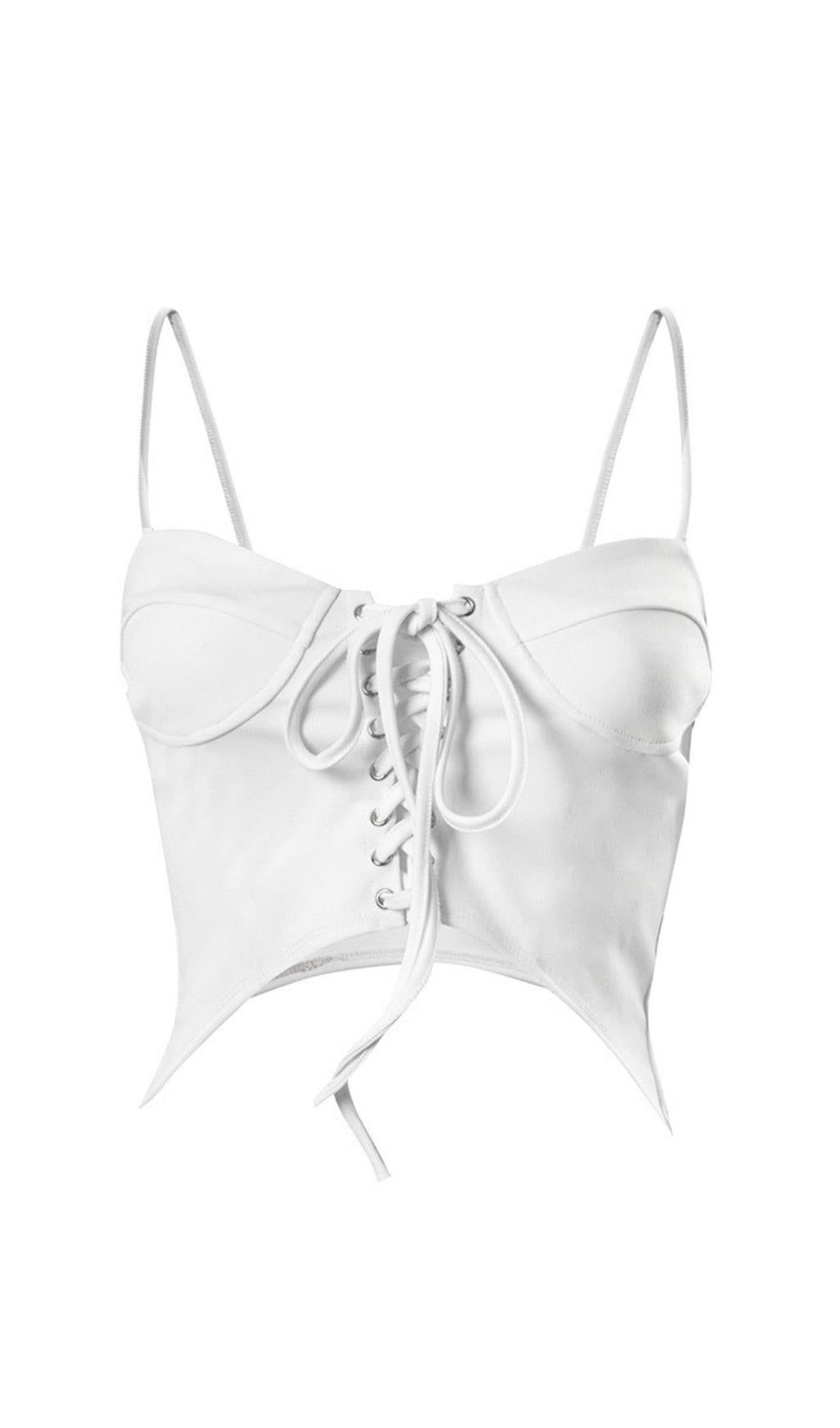 Rückenfreies Tanktop mit Schnürung.