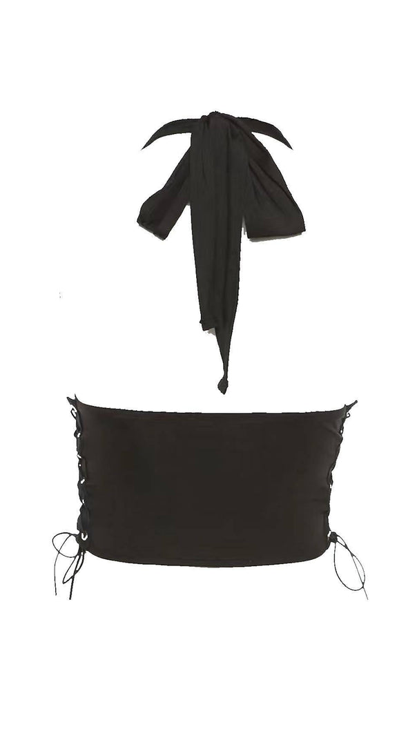 AIIZIE A SMALL VEST WITH A HALTER HOOK IN BLACK - product image
