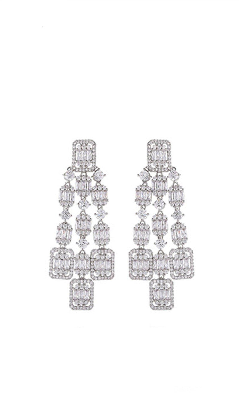 AQUARE LONG ZIRCON EARRINGS