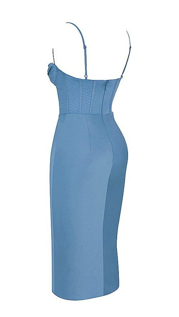 ABITO IN RASO CON CORSETTO IMBOTTITO E PUSH UP CON STENDITURE PARTHEA
