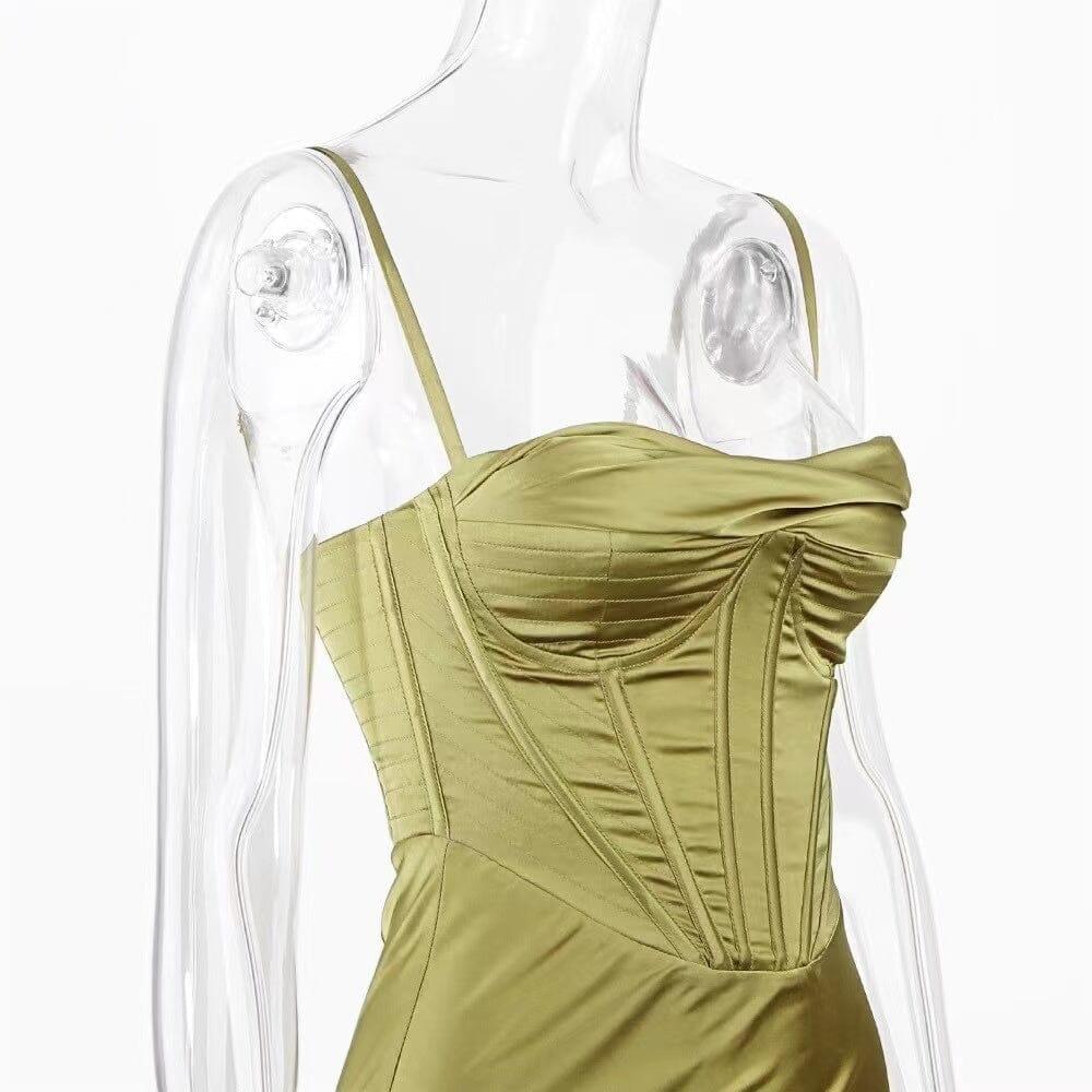 AIIZIE ZEE OLIVE SLIP DRESS - product image