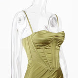 ZEE OLIVE SLIP DRESS