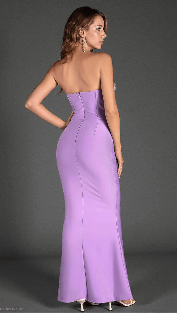 AIIZIE DIAMANTO OFF SHOULDER PEARL MERMAID DRESS - product image