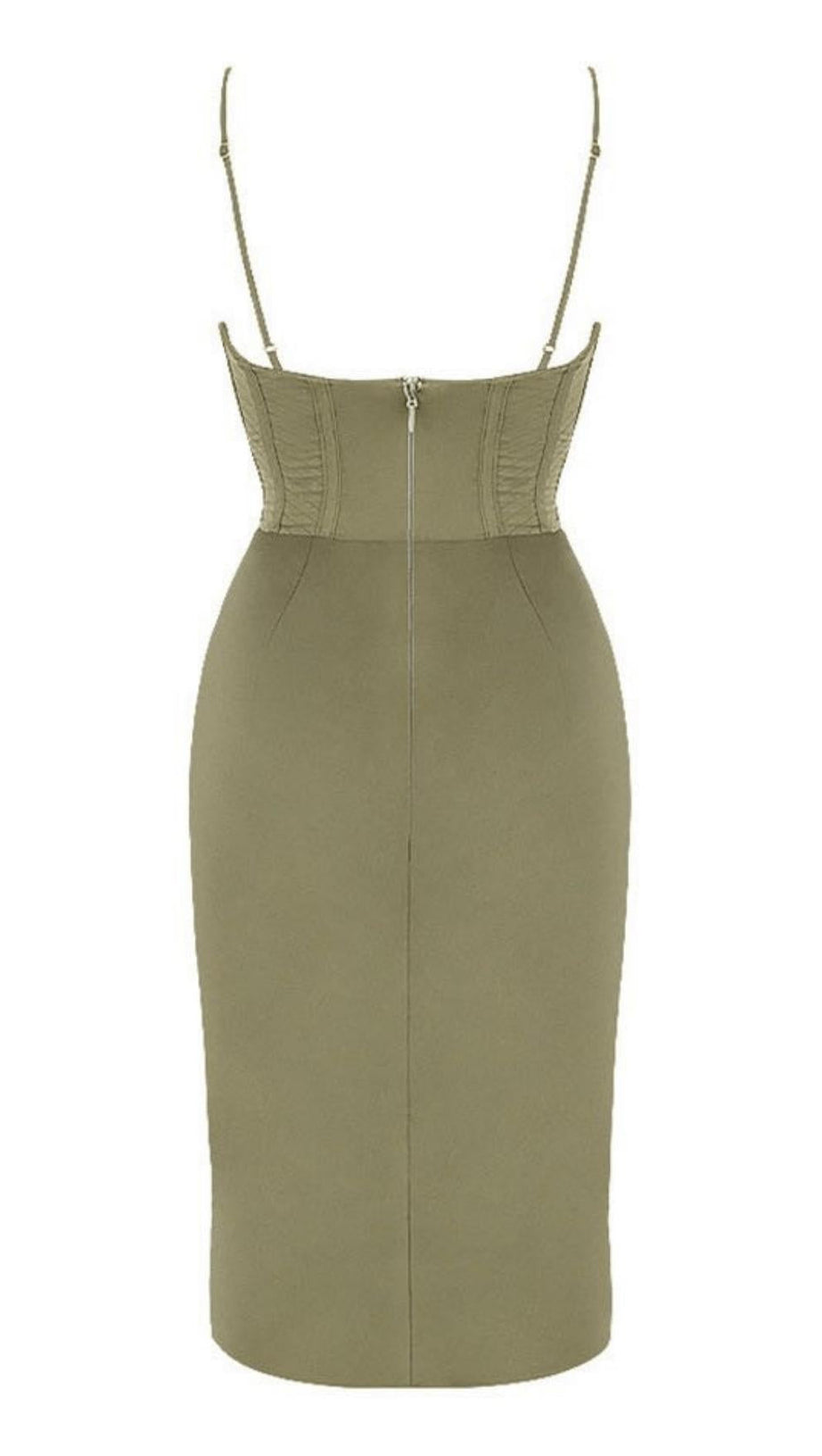 ZEE OLIVE SLIP KLEID