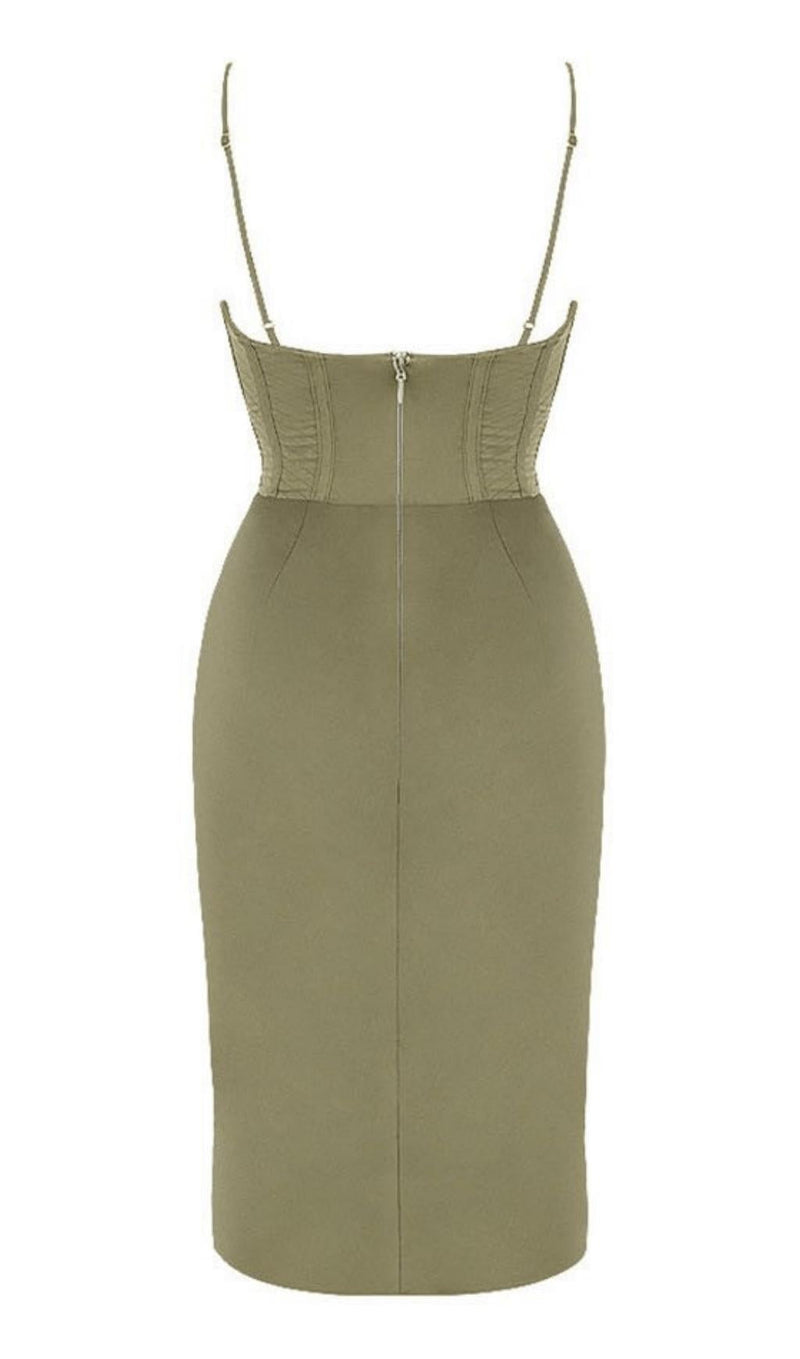 ZEE OLIVE SLIP DRESS