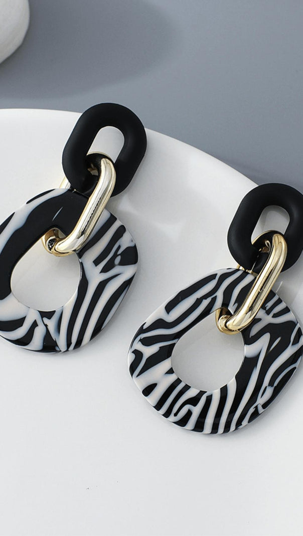 AIIZIE ZEBRA PRINT EARRINGS. - product image
