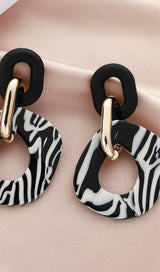 Zebra print earrings.