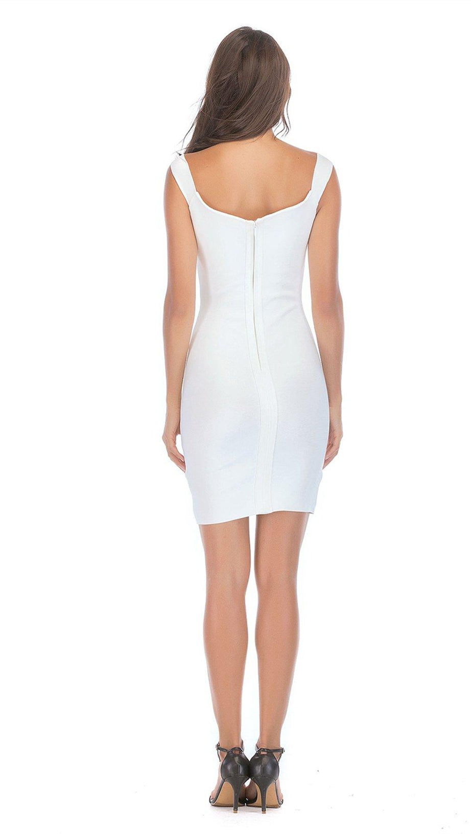 Weißes Bandage-Kleid mit Taillenband