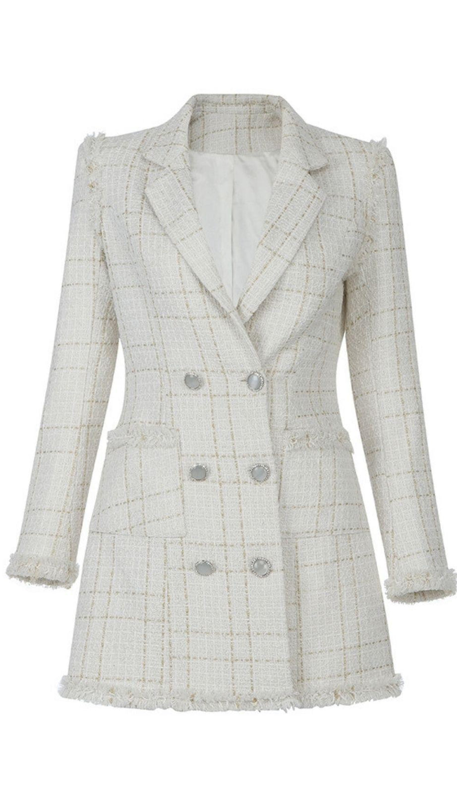 WHITE TEMPERAMENT SUIT DRESS