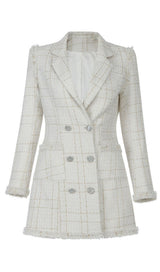 WHITE TEMPERAMENT SUIT DRESS