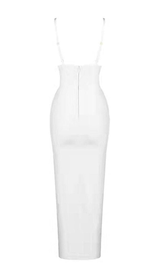 AIIZIE WHITE SWEETHEART NECKLINE BANDAGE DRESS - product image