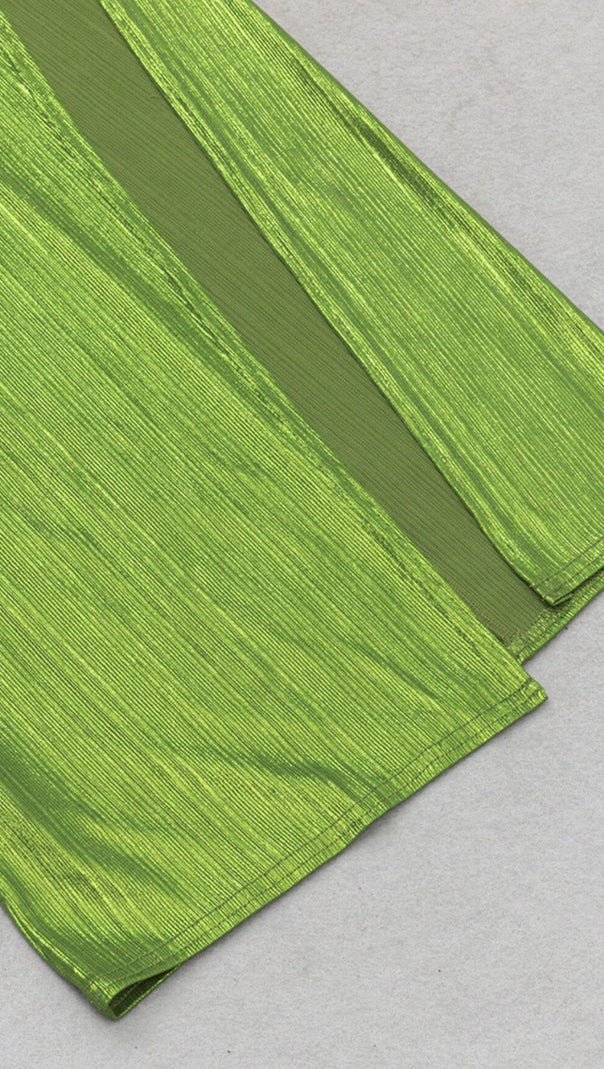 AIIZIE STRAPPY THIGH SLIT MIDI DRESS IN GREEN - product image
